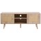 Rattan TV Stand for 55 Inch TV Bohemian Style Media Console with Storage Cabinets